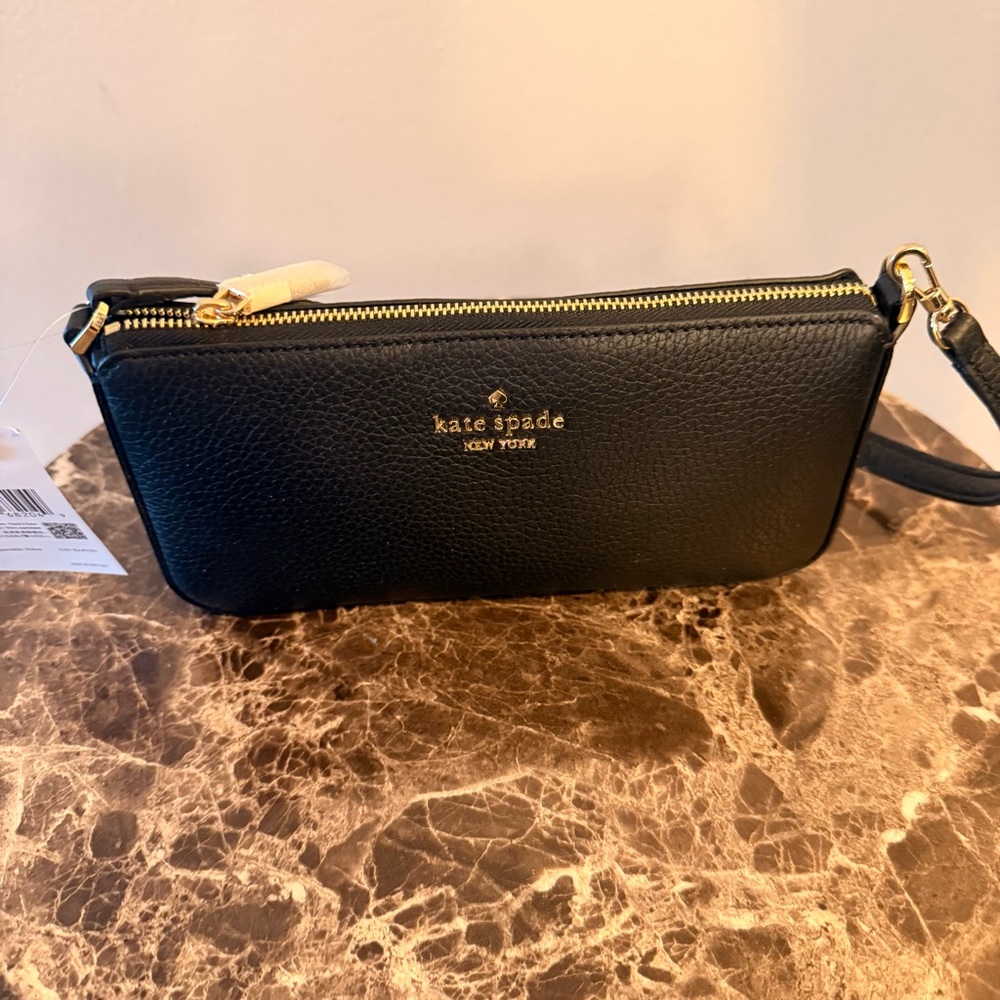 Kate Spade Black Crossbody Bag with Gold Accents